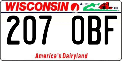 WI license plate 207OBF
