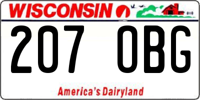 WI license plate 207OBG
