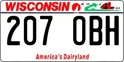 WI license plate 207OBH