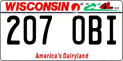 WI license plate 207OBI