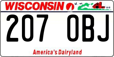 WI license plate 207OBJ