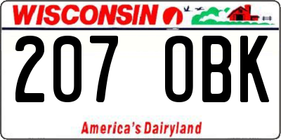 WI license plate 207OBK