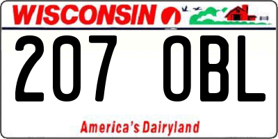 WI license plate 207OBL