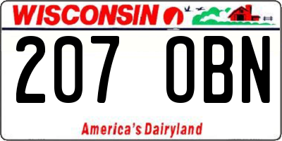 WI license plate 207OBN
