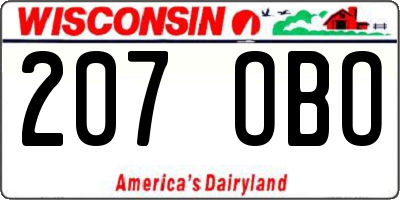 WI license plate 207OBO