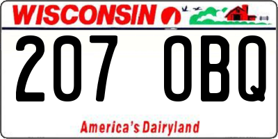 WI license plate 207OBQ