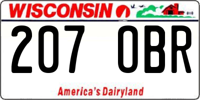 WI license plate 207OBR
