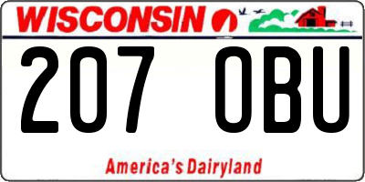 WI license plate 207OBU