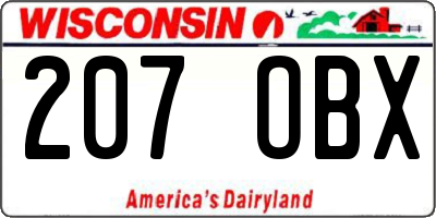 WI license plate 207OBX