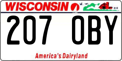 WI license plate 207OBY