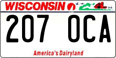 WI license plate 207OCA