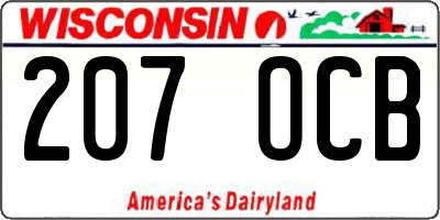 WI license plate 207OCB