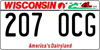 WI license plate 207OCG