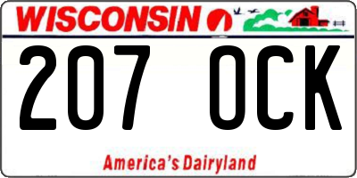 WI license plate 207OCK