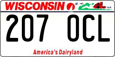 WI license plate 207OCL