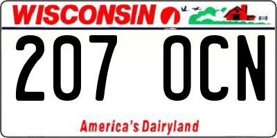 WI license plate 207OCN