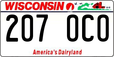 WI license plate 207OCO