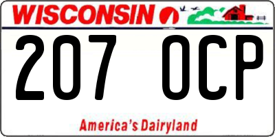 WI license plate 207OCP