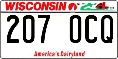 WI license plate 207OCQ