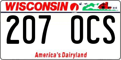 WI license plate 207OCS