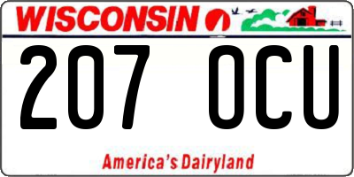 WI license plate 207OCU