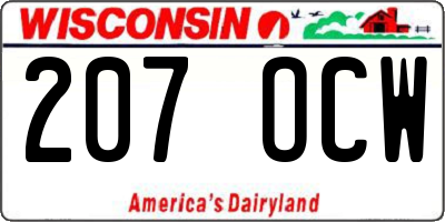 WI license plate 207OCW