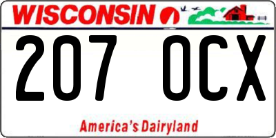 WI license plate 207OCX