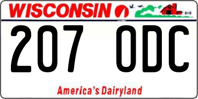 WI license plate 207ODC