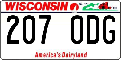 WI license plate 207ODG
