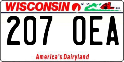 WI license plate 207OEA