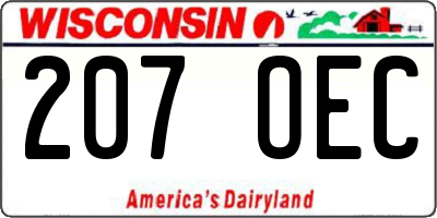 WI license plate 207OEC