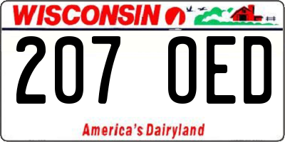 WI license plate 207OED