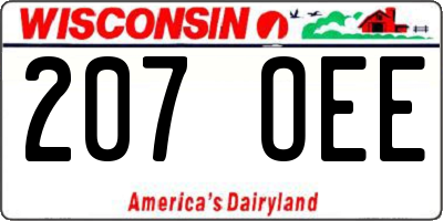 WI license plate 207OEE