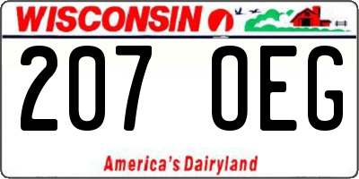 WI license plate 207OEG