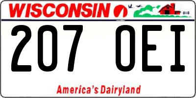 WI license plate 207OEI