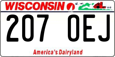 WI license plate 207OEJ