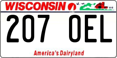 WI license plate 207OEL
