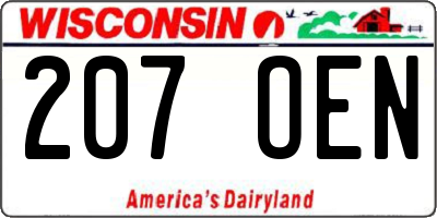 WI license plate 207OEN