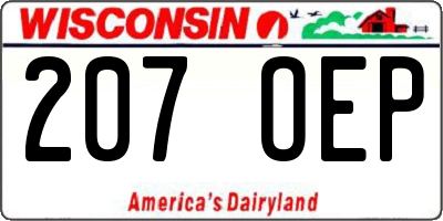 WI license plate 207OEP