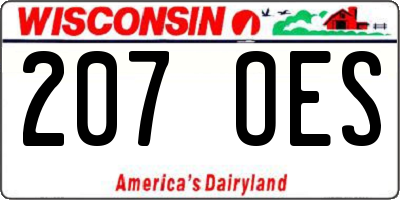 WI license plate 207OES
