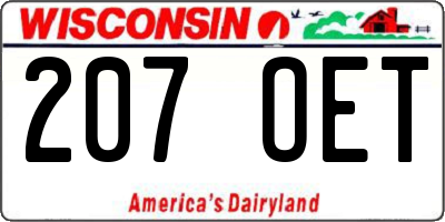 WI license plate 207OET