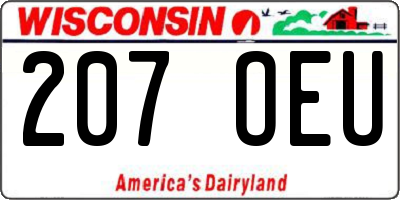 WI license plate 207OEU