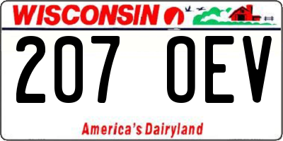 WI license plate 207OEV