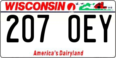 WI license plate 207OEY