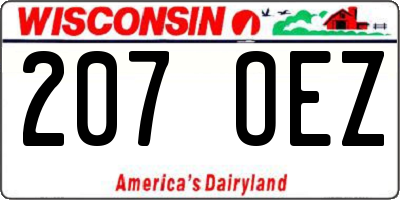WI license plate 207OEZ
