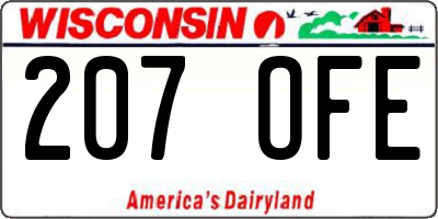 WI license plate 207OFE