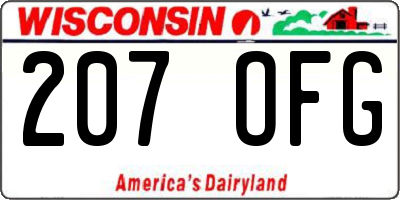 WI license plate 207OFG