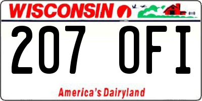 WI license plate 207OFI