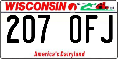 WI license plate 207OFJ