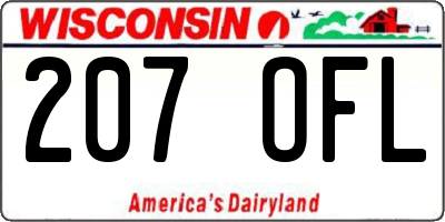 WI license plate 207OFL